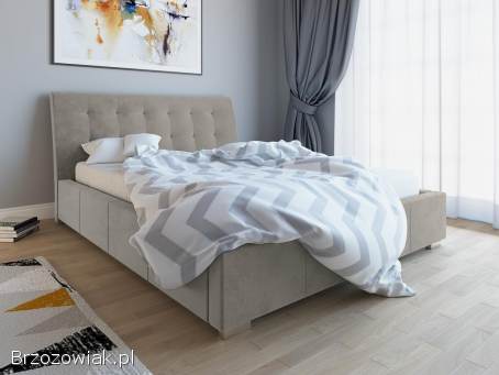 Łóżko łoże tapicerowane z pojemnikiem do sypialni